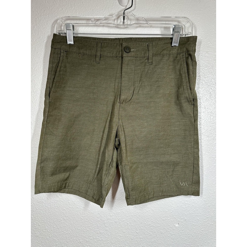 RVCA Shorts Mens 28 Green Casual‎ Chino Walk Short Lightweight VA Logo Summer